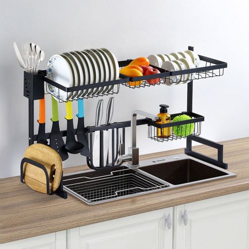 2-Tier Over the Sink Dish Drying Rack Drainer Utensil Organizer Holder Tableware Organizer Large Dish Rack for Kitchen Countertop Stainless Steel 33.7 2-Tier Over the Sink Dish Drying Rack Drainer Utensil Organizer Holder Tableware Organizer Large Dish Rack for Kitchen Countertop Stainless Steel 33.7
