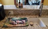 Piglets in the Mud Dish Drying Mat Absorbent Dish Drying Mat Pad for Kitchen Counter Dish Drainer Mat for Countertop, 14 x 21", Multicolor