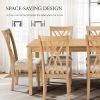 Dining Table Set with 6 Chairs, Extendable Kitchen Table & Chairs Set for 4-6, Dining Room Table with Metal Frame & MDF Board, Perfect for Small Space