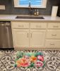 Indiana Peonies in Watercolor Memory Foam Kitchen Mat Machine Washable Anti-Fatigue Mat Cushion Comfort Bath Mat or Kitchen Rug