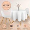 2 Pack White Round Tablecloths 70 Inch for 30-60 inch Tables 200 GSM Premium Quality Textured Washable Polyester Fabric Table Cloth [70'' is Not Table