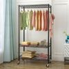 Wire Garment Rack Heavy Duty Clothes Rack, Freestanding Closet Wardrobe, Garment Rack Adjustable Wire Clothing Rack Portable Closet