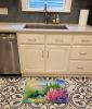 Idaho Syringa in Watercolor Memory Foam Kitchen Mat Machine Washable Anti-Fatigue Mat Cushion Comfort Bath Mat or Kitchen Rug