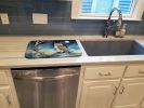 Owl Perched in Coastal Tree Dish Drying Mat Absorbent Dish Drying Mat Pad for Kitchen Counter Dish Drainer Mat for Countertop, 14 x 21", Multicolor