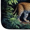 Leopard Nighttime in the Jungle Dish Drying Mat Absorbent Dish Drying Mat Pad for Kitchen Counter Dish Drainer Mat for Countertop, 14 x 21"