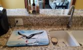 Black Skimmer Dish Drying Mat Absorbent Dish Drying Mat Pad for Kitchen Counter Dish Drainer Mat for Countertop, 14 x 21", Multicolor