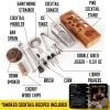 Bartender Kit with Whiskey Smoker 13 pcs Bamboo Stand  Bar Set with Cocktail Shaker Bartending Kit with Essential Bar Accessory Tools Wood Chips Steel