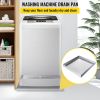 VEVOR 32 x 32 x 2.5 Inch Washing Machine Pan 18 GA Thickness 304 Stainless Steel Heavy Duty Compact Washer Drip Tray with Drain Hole & Hose Adapter