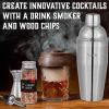 Bartender Kit with Whiskey Smoker 13 pcs Bamboo Stand  Bar Set with Cocktail Shaker Bartending Kit with Essential Bar Accessory Tools Wood Chips Steel
