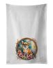 Chihuahua and Flowers Kitchen Towel Set of 2 White Dish Towels Decorative Bathroom Hand towel for Hand, Face, Hair, Yoga, Tea, Dishcloth, 19 X 28"